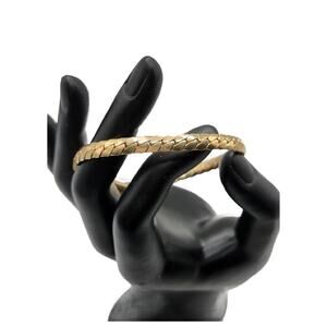 Vintage Gold Plated Snake Serpentine Chain Bracelet, 2.75" Diameter